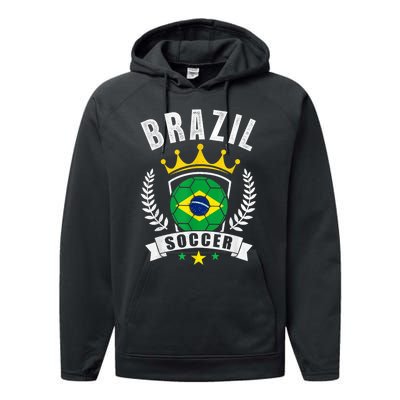 Brazil Soccer Support Team Jersey Brazilian Flag Football Performance Fleece Hoodie