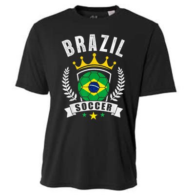 Brazil Soccer Support Team Jersey Brazilian Flag Football Cooling Performance Crew T-Shirt