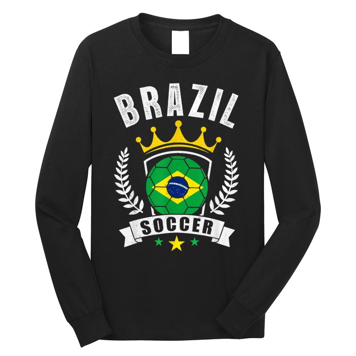 Brazil Soccer Support Team Jersey Brazilian Flag Football Long Sleeve Shirt