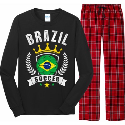 Brazil Soccer Support Team Jersey Brazilian Flag Football Long Sleeve Pajama Set