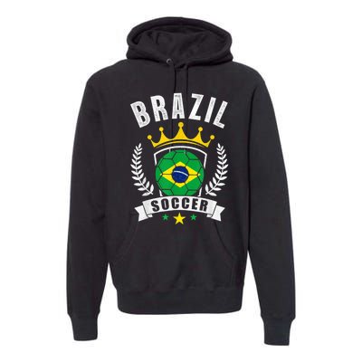 Brazil Soccer Support Team Jersey Brazilian Flag Football Premium Hoodie