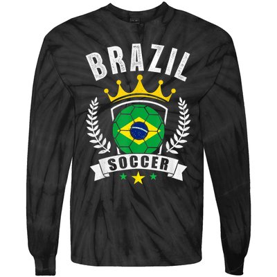 Brazil Soccer Support Team Jersey Brazilian Flag Football Tie-Dye Long Sleeve Shirt