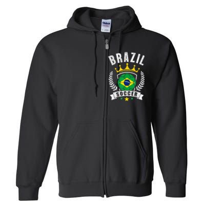 Brazil Soccer Support Team Jersey Brazilian Flag Football Full Zip Hoodie