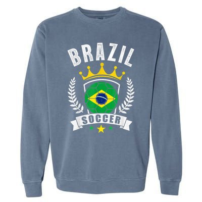 Brazil Soccer Support Team Jersey Brazilian Flag Football Garment-Dyed Sweatshirt