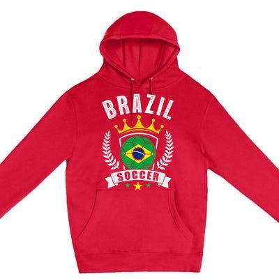 Brazil Soccer Support Team Jersey Brazilian Flag Football Premium Pullover Hoodie