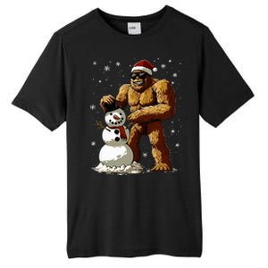 Bigfoot Santa Snowman Christmas Tall Fusion ChromaSoft Performance T-Shirt