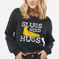 Banana Slug – Slug Species Science Banana Slug Expert Cropped Pullover Crew