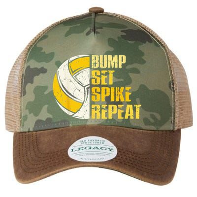 Bump Set Spike Repeat Volleyball Funny Legacy Tie Dye Trucker Hat