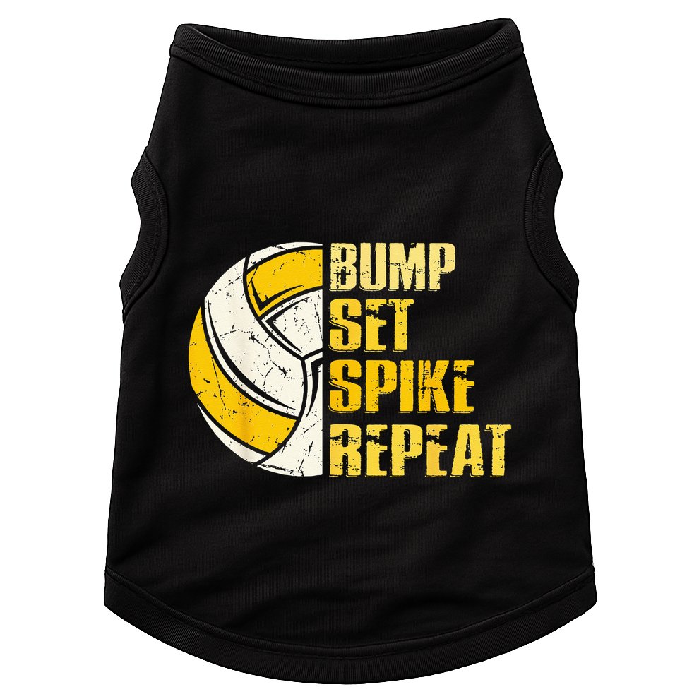 Bump Set Spike Repeat Volleyball Funny Doggie Tank