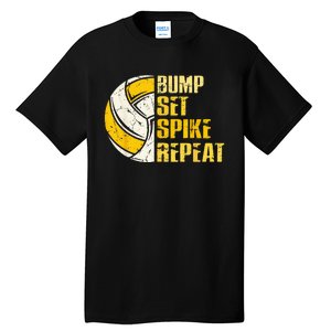 Bump Set Spike Repeat Volleyball Funny Tall T-Shirt