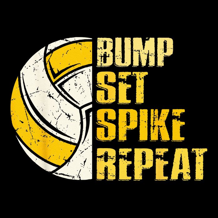 Bump Set Spike Repeat Volleyball Funny Sustainable Bucket Hat