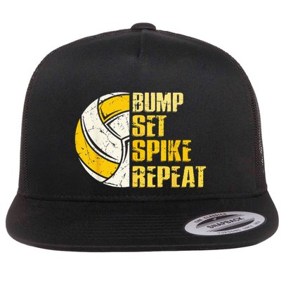 Bump Set Spike Repeat Volleyball Funny Flatbill Hat