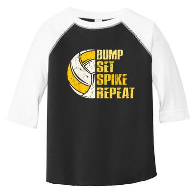 Bump Set Spike Repeat Volleyball Funny Toddler Fine Jersey T-Shirt