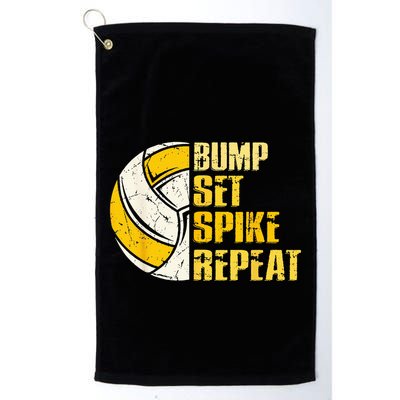 Bump Set Spike Repeat Volleyball Funny Golf Towel