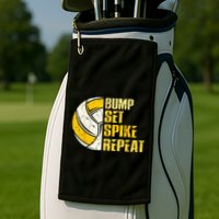 Bump Set Spike Repeat Volleyball Funny Golf Towel