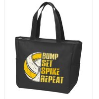 Bump Set Spike Repeat Volleyball Funny Zip Tote Bag