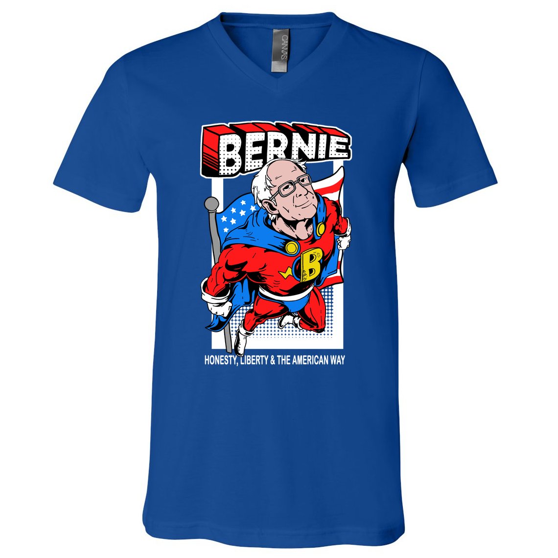 Bernie Sanders Superhero To The Rescue V-Neck T-Shirt