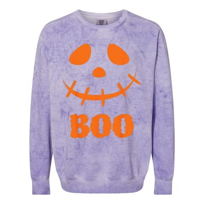 Boo Scary Spooky Pumpkin Face Halloween Costume Colorblast Crewneck Sweatshirt