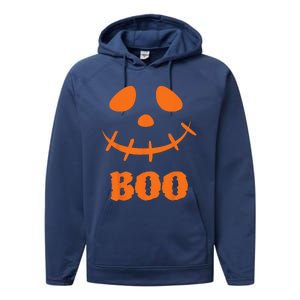 Boo Scary Spooky Pumpkin Face Halloween Costume Performance Fleece Hoodie