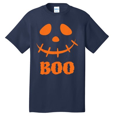 Boo Scary Spooky Pumpkin Face Halloween Costume Tall T-Shirt