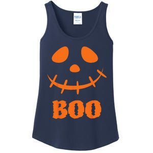 Boo Scary Spooky Pumpkin Face Halloween Costume Ladies Essential Tank