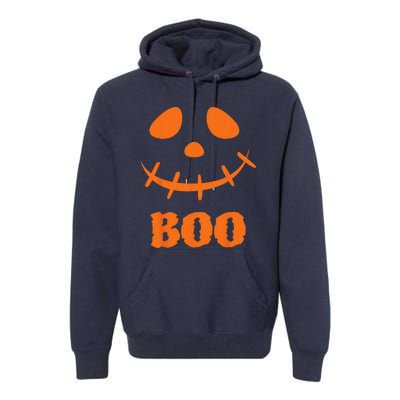 Boo Scary Spooky Pumpkin Face Halloween Costume Premium Hoodie