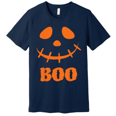 Boo Scary Spooky Pumpkin Face Halloween Costume Premium T-Shirt