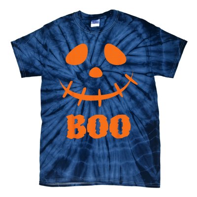 Boo Scary Spooky Pumpkin Face Halloween Costume Tie-Dye T-Shirt