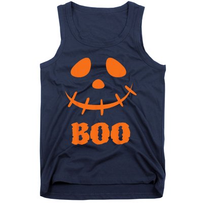 Boo Scary Spooky Pumpkin Face Halloween Costume Tank Top