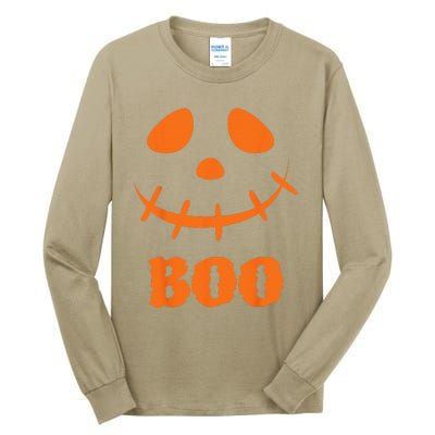 Boo Scary Spooky Pumpkin Face Halloween Costume Tall Long Sleeve T-Shirt