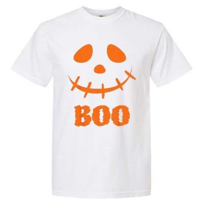 Boo Scary Spooky Pumpkin Face Halloween Costume Garment-Dyed Heavyweight T-Shirt