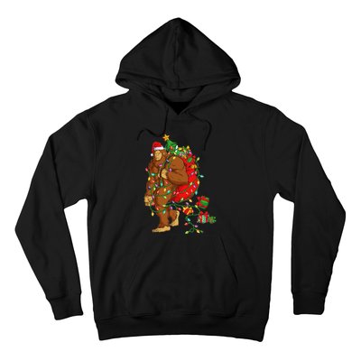 Bigfoot Sasquatch Santa Hat Christmas Xmas Tree Pjs Hoodie