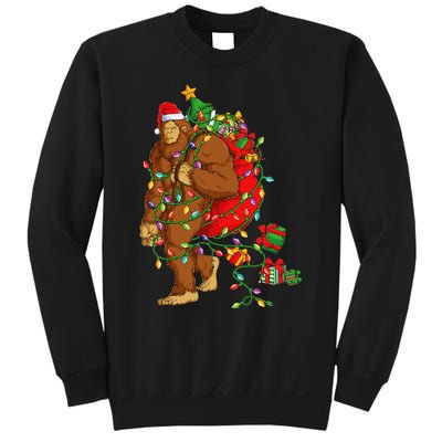 Bigfoot Sasquatch Santa Hat Christmas Xmas Tree Pjs Sweatshirt