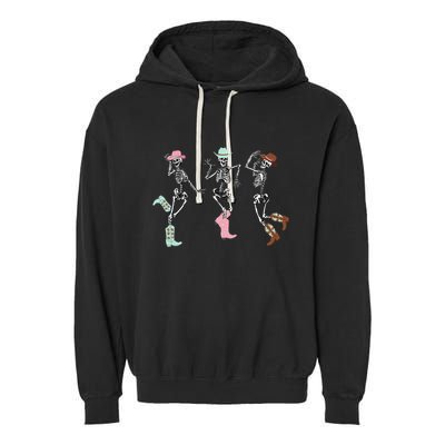 Boot Scootin Skeleton Dancing Halloween Cow Western Meaningful Gift Garment-Dyed Fleece Hoodie