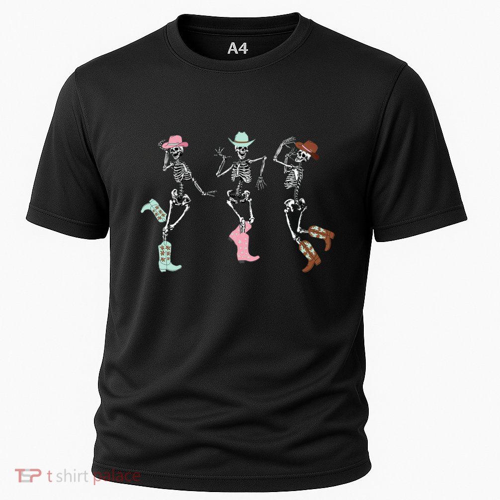 Boot Scootin Skeleton Dancing Halloween Cow Western Meaningful Gift Performance Shirt