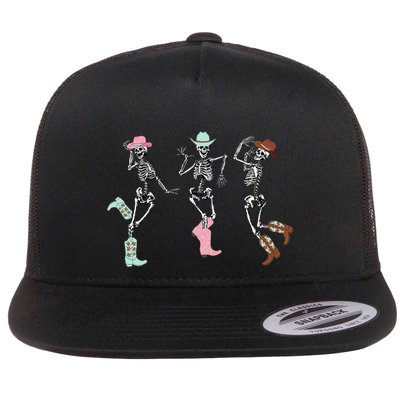 Boot Scootin Skeleton Dancing Halloween Cow Western Meaningful Gift Flatbill Hat