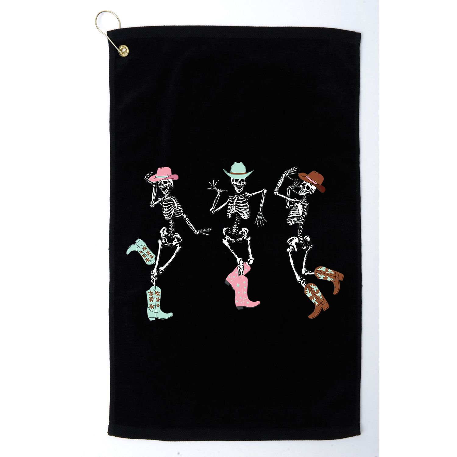 Boot Scootin Skeleton Dancing Halloween Cow Western Meaningful Gift Golf Towel