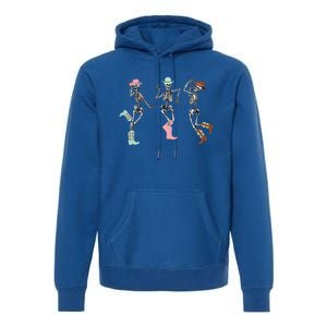 Boot Scootin Skeleton Dancing Halloween Cow Western Meaningful Gift Premium Hoodie