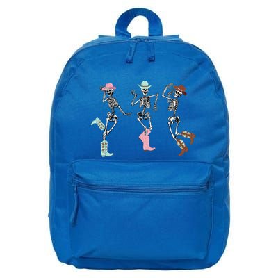 Boot Scootin Skeleton Dancing Halloween Cow Western Meaningful Gift 16 in Basic Backpack