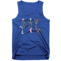 Boot Scootin Skeleton Dancing Halloween Cow Western Meaningful Gift Tank Top