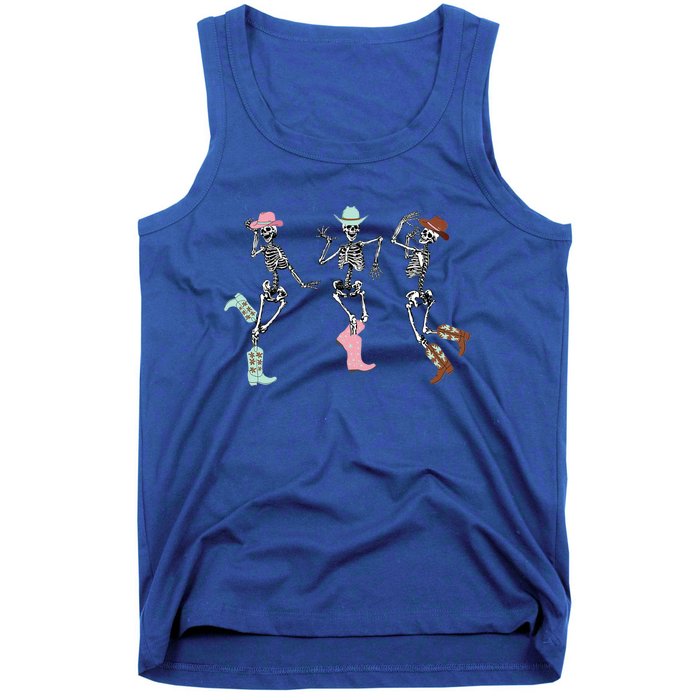 Boot Scootin Skeleton Dancing Halloween Cow Western Meaningful Gift Tank Top