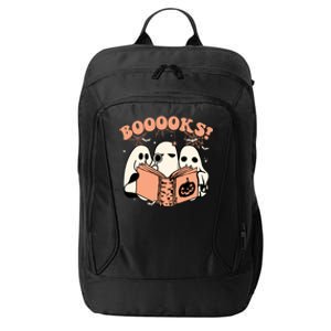 Booooks Spooky Season Funny Ghost Halloween Groovy Retro Gift City Backpack