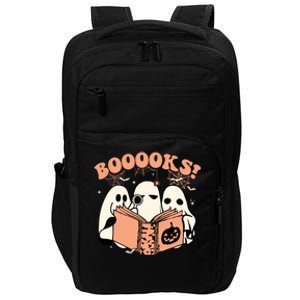 Booooks Spooky Season Funny Ghost Halloween Groovy Retro Gift Impact Tech Backpack