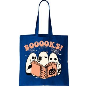 Booooks Spooky Season Funny Ghost Halloween Groovy Retro Gift Tote Bag