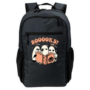 Booooks Spooky Season Funny Ghost Halloween Groovy Retro Gift Daily Commute Backpack