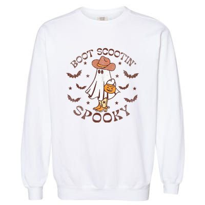 Boot Scootin Spooky Western Halloween Retro Fall Halloween  Garment-Dyed Sweatshirt