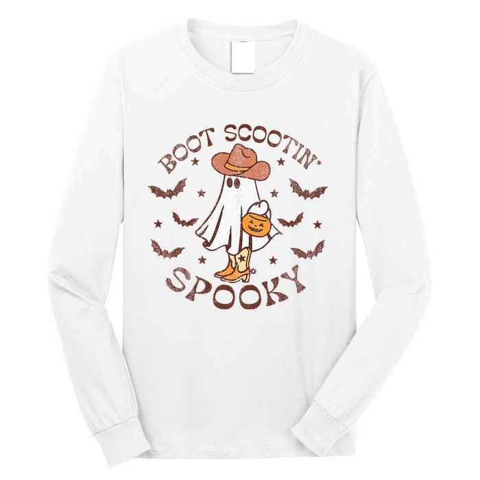 Boot Scootin Spooky Western Halloween Retro Fall Halloween  Long Sleeve Shirt