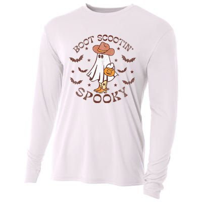 Boot Scootin Spooky Western Halloween Retro Fall Halloween  Cooling Performance Long Sleeve Crew