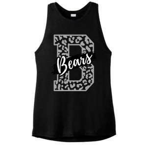 Bears School Sports Fan Team Spirits Mascot Heart Leopard Meaningful Gift Ladies PosiCharge Tri-Blend Wicking Tank