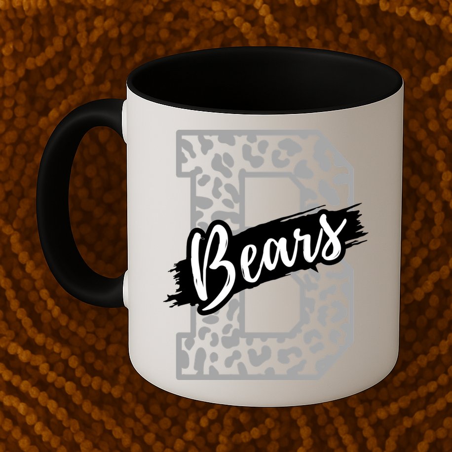 Bears School Sports Fan Team Spirits Mascot Heart Leopard Meaningful Gift Mug